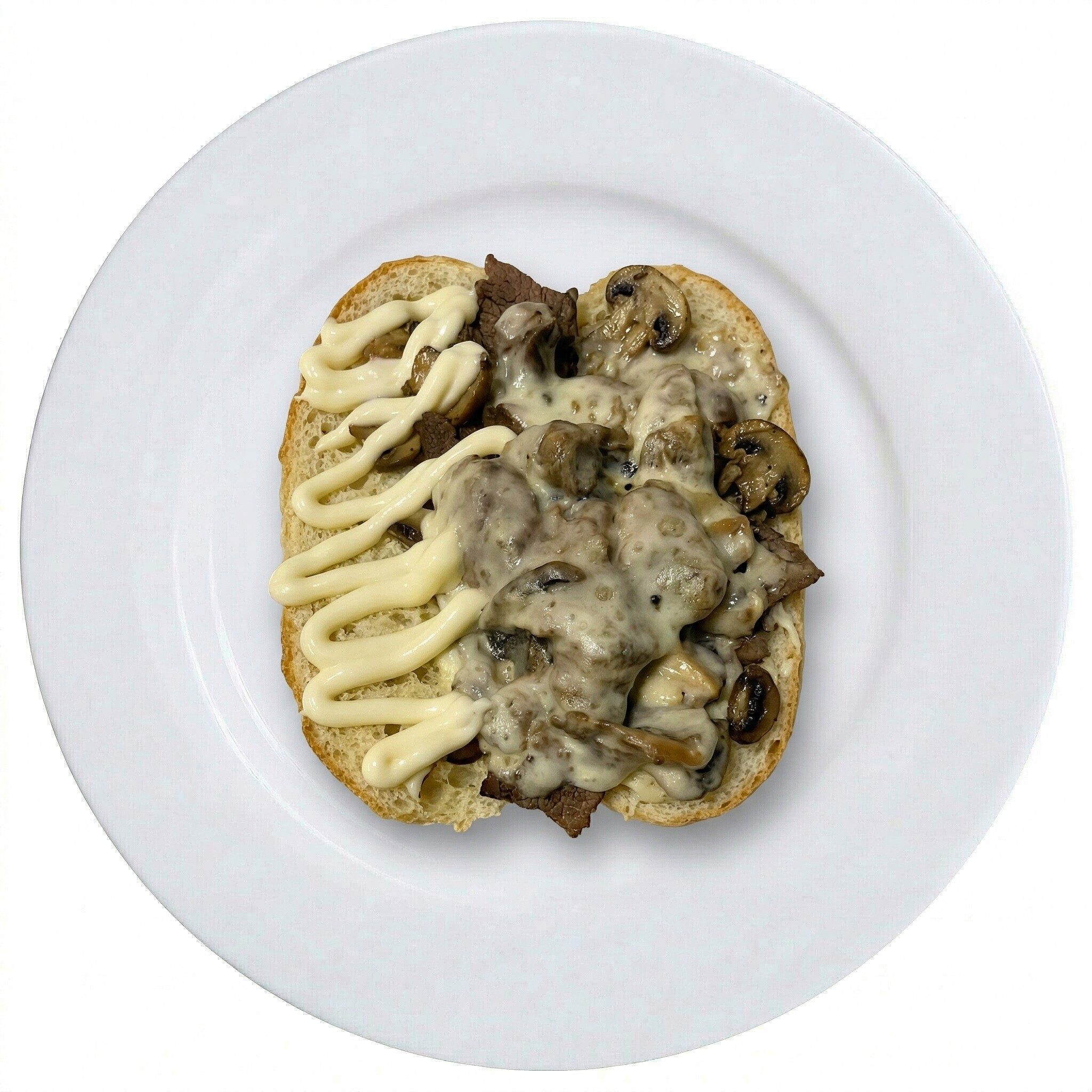 Mushroom Cheesesteak Hoagie.