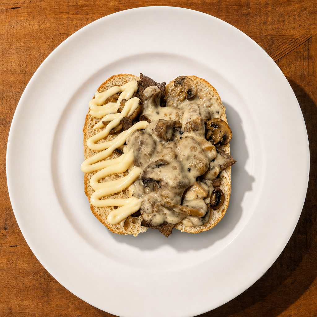 Mushroom Cheesesteak Hoagie.