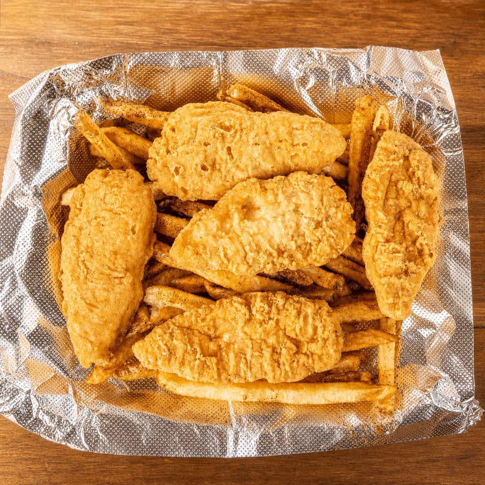 Chicken Fingers with Fresh Cut Fries.